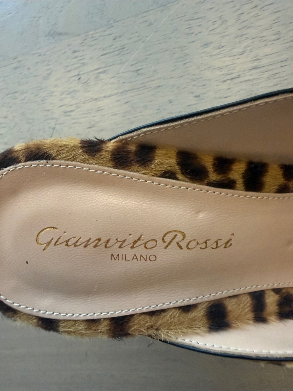 Gianvito Rossi Leopard-Print Pointed Toe Mules - Picture 4 of 4
